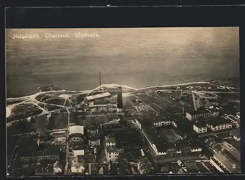 AK Helgoland-Oberland, Teilansicht mit Leuchtturm von der Westseite