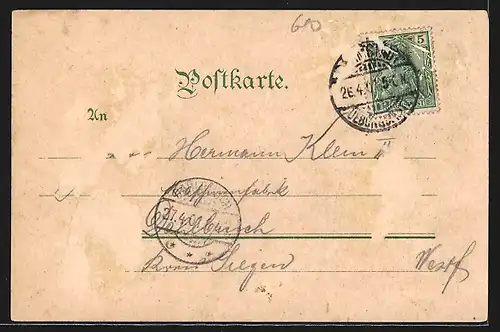 Lithographie Darmstadt, Übungsplatz, Barackenlager, Post und Wach-Kommano, Sicherheitsstand