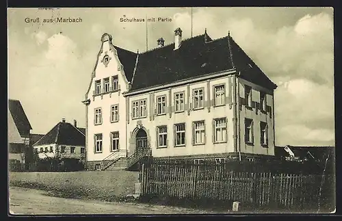 AK Marbach, Schulhaus mit Partie