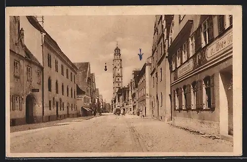 AK Lauingen, Strassenpartie mit Bierbrauerei