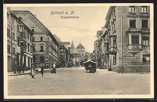 AK Rottweil a. N., Hauptstrasse mit Apotheke
