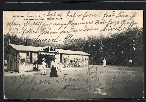 AK Lehe /Weser, Englischer Garten, Lawn-Tennis-Platz