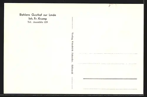 AK Ohe bei Aumühle, Gasthof zur Linde von Fr. Kramp
