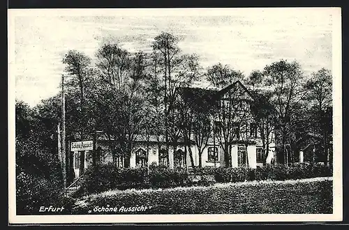 AK Erfurt, Gasthaus Schöne Aussicht in der Jahnstrasse 1