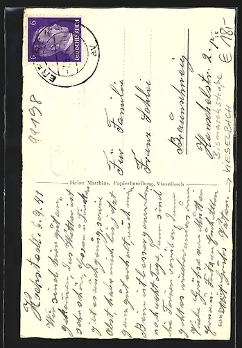 AK Vieselbach, Häuser der Bismarckstrasse