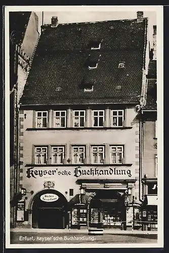 AK Erfurt, Keysersche Buchhandlung, Strasse Anger 11