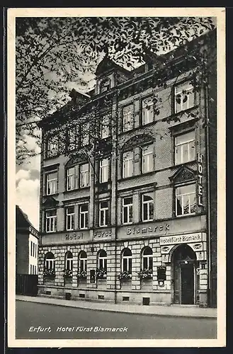 AK Erfurt, Hotel Fürst Bismarck, Strasse Reglerring 6