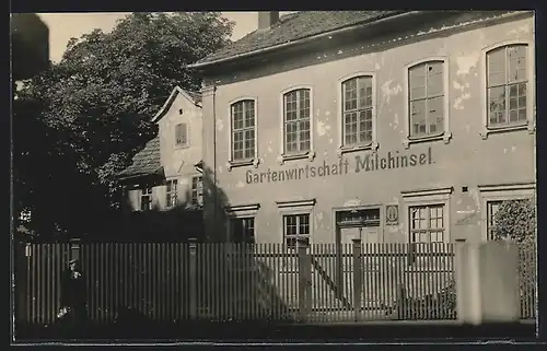 Foto-AK Erfurt, Gasthof Milchinsel, Hochheimer Strasse 11