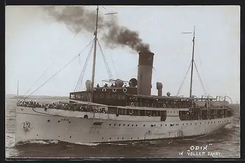 Foto-AK Max Dreblow, Stettin: Dampfer Odin in voller Fahrt