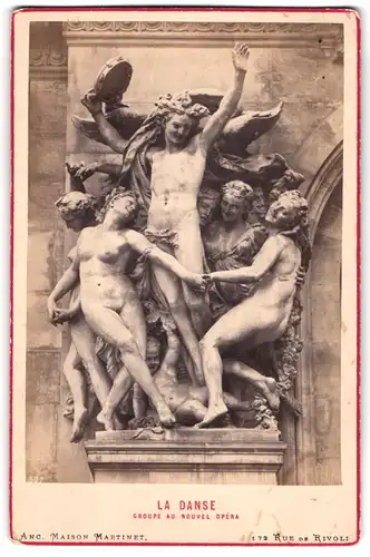 Fotografie Anc. maison Martinet, Paris, Ansicht Paris, Statue: Lan Danse, an der Opera Garnier