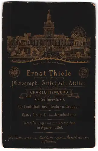 Fotografie Ernst Thiele, Berlin-Charlottenburg, Berlinerstr. 80, Ansicht Berlin, Blick auf das Schloss Charlottenburg