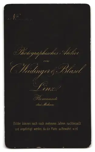 Fotografie C. Weidinger & Blasel, Linz, Junge Dame in tailliertem Kleid mit Schmuck und traurigem Blick