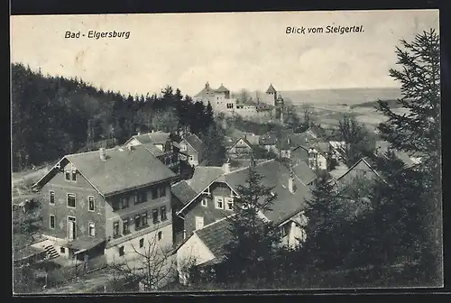 AK Bad Elgersburg, Blick vom Steigertal zur Burg