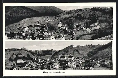 AK Buttenhausen, Panorama von zwei Seiten