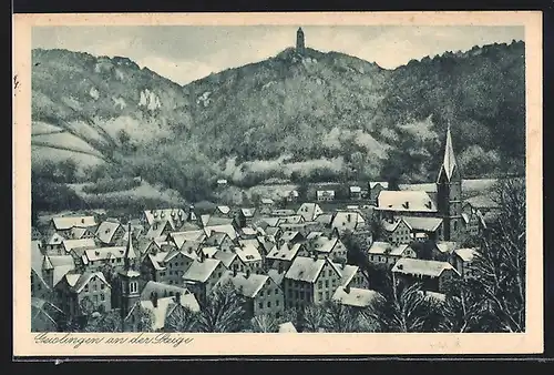 AK Geislingen a. d. Steige, Ortsansicht mit Kirche