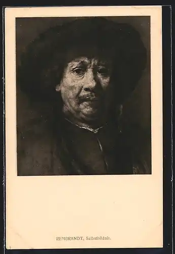 Künstler-AK Selbstbildnis des Malers Rembrandt