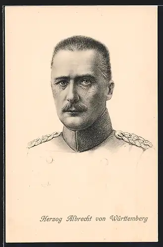 AK Herzog Albrecht von Württemberg, Porträt in Uniform