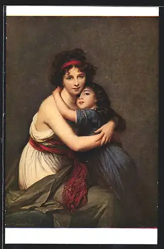 AK Bildnis der Malerin Vigée-Lebrun und ihrer Tochter