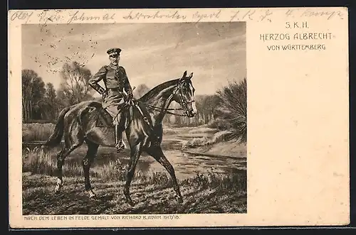 AK Herzog Albrecht von Württemberg als Feldherr