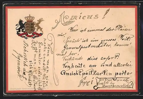 Künstler-AK Wappen von Württemberg