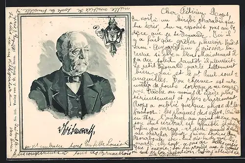 Künstler-AK Bismarck im Anzug