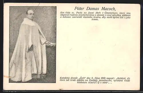 AK Bildnis Pater Damas Macoch