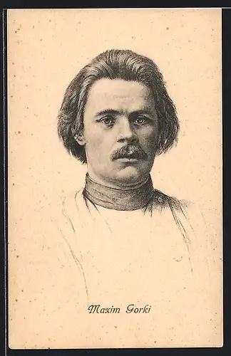Künstler-AK Portraitzeichnung Maxim Gorki