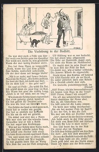 Künstler-AK Die Verlobung in der Badbitt von Adolf Stoltze
