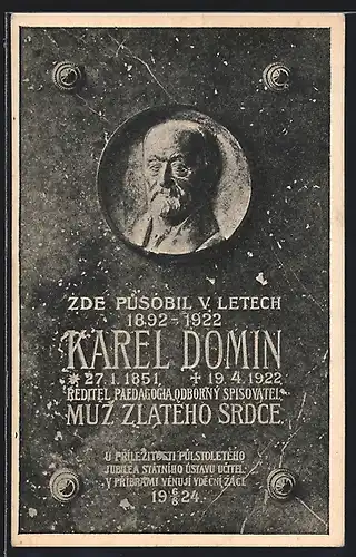 AK Grabstein von Karel Domin