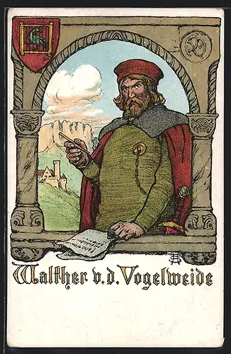 Künstler-AK Walther von der Vogelweide