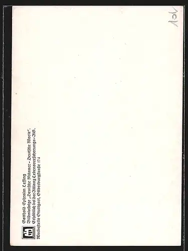 Künstler-AK Gotthold Ephraim Lessing, Für wohlgeratene Kinder können Eltern nicht zuviel tun