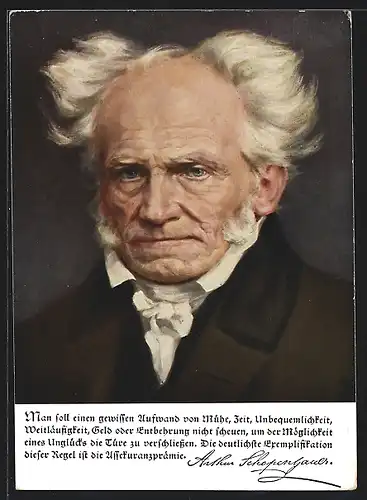 AK Arthur Schopenhauer mit Zitat