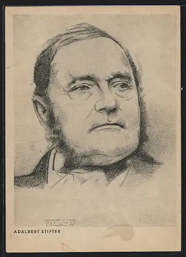 Künstler-AK Portraitzeichnung Adalbert Stifer