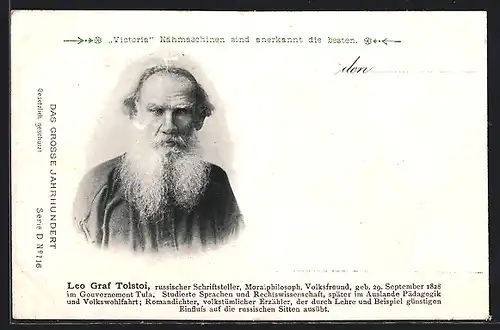 AK Russischer Schriftsteller Leo Graf Tolstoi