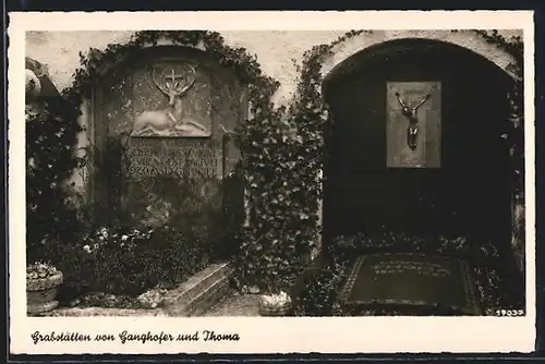 AK Grabstätten von Ganghofer und Thoma