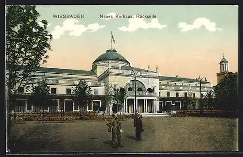 AK Wiesbaden, Neues Kurhaus, Rückseite