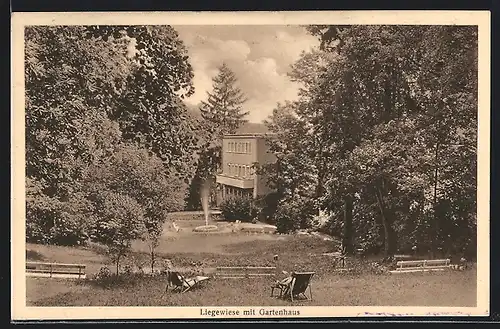 AK Bad Soden a. T., Erholungsheim St. Elisabeth, Liegewiese mit Gartenhaus