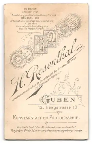 Fotografie H. Rosenthal, Guben, Portrait junger Herr im Anzug mit Krawatte und Schnurrbart