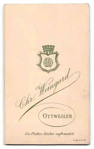 Fotografie Chr. Weingard, Ottweiler, Portrait junger Herr im Anzug mit Krawatte und Brille