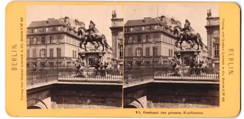 Stereo-Fotografie Gustav Liersch & Co., Berlin, Ansicht Berlin, Denkmal des gr. Kurfürsten