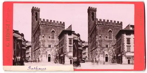 Stereo-Fotografie G. Brogi, Firenze, Ansicht Florenz, Palazzo del Bargello