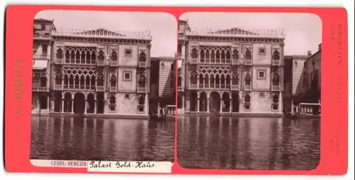 Stereo-Fotografie G. Brogi, Firenze, Ansicht Venezia, Palast Goldenes Haus