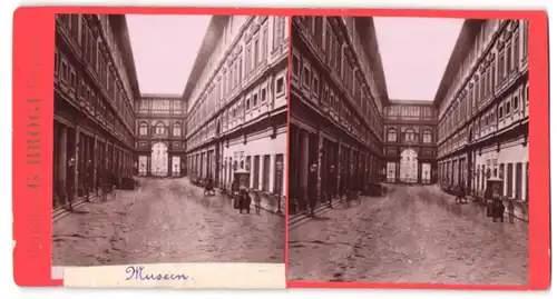 Stereo-Fotografie G. Brogi, Firenze, Ansicht Florenz, Museen