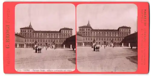 Stereo-Fotografie G. Brogi, Firenze, Ansicht Torino, Palazzo Reale