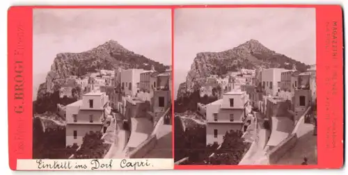Stereo-Fotografie G. Brogi, Firenze, Ansicht Capri, Eintritt ins Dorf
