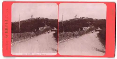 Stereo-Fotografie G. Brogi, Firenze, Ansicht Torino, Collina di Superga