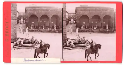 Stereo-Fotografie G. Brogi, Firenze, Ansicht Florenz, Loggia dei Lanzi