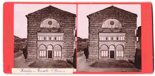 Stereo-Fotografie G. Brogi, Firenze, Ansicht Fiesole, Kirche
