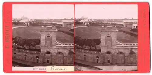 Stereo-Fotografie G. Brogi, Firenze, Ansicht Milano, Arena