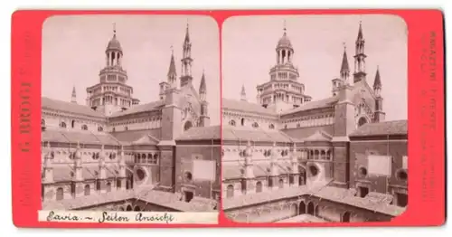 Stereo-Fotografie G. Brogi, Firenze, Ansicht Pavia, Seitenansicht